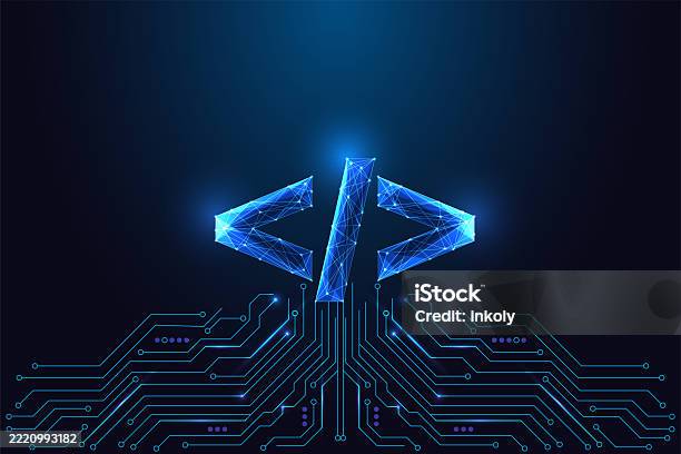 Ai Software Development Code Symbol With Circuit Board Digital ...