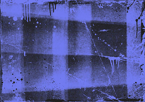 istock Urban grunge poster background with distress halftone texture, ink drips and splashes. Hand drawn folded paper overlay. 2220993735