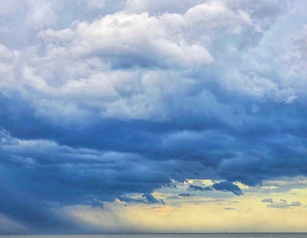 Storm clouds or thunder clouds over Chesapeake Bay in southern Maryland