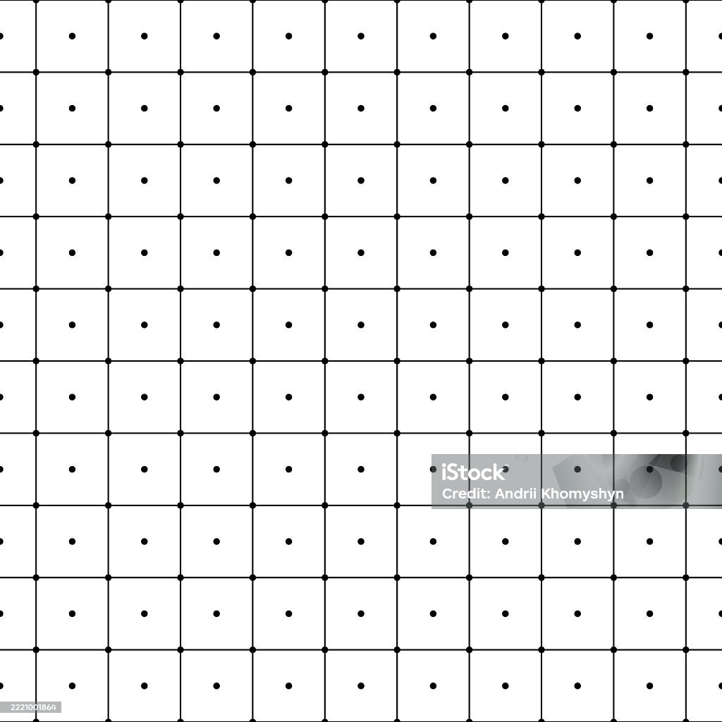 Clean Minimalist Pattern Featuring A Grid Of Squares With Dots At Each ...