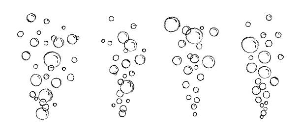 istock Set of soap or water bubbles drawing by chalk or charcoal. Foam pastel handdrawn elements. Vector wax pen line bubbles of fizzy drink like children written. Champagne doodle gas balloons 2221023569