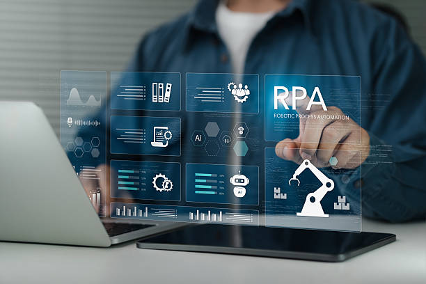 istock RPA Robotic process automation innovation technology concept. Businessman working on laptop using automate software system business for business and industrial workflow optimization. 2221024767