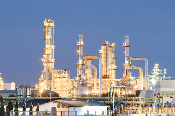 istock Oil refinery plant with sky background. 2221028234