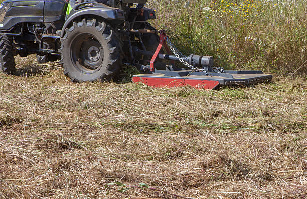 istock Small tractor clearing a high weeeds field. 2221031039