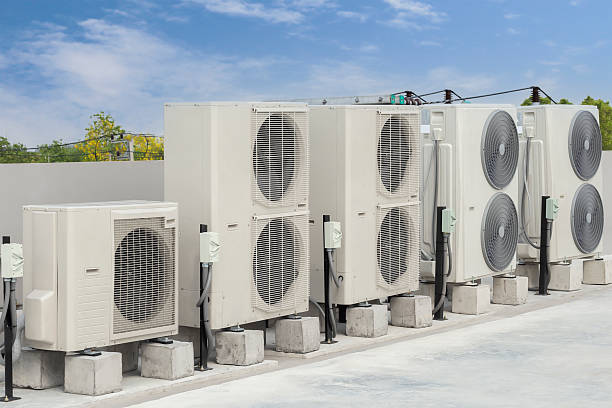 istock Air conditioning outdoor unit compressor install outside the building. 2221038876
