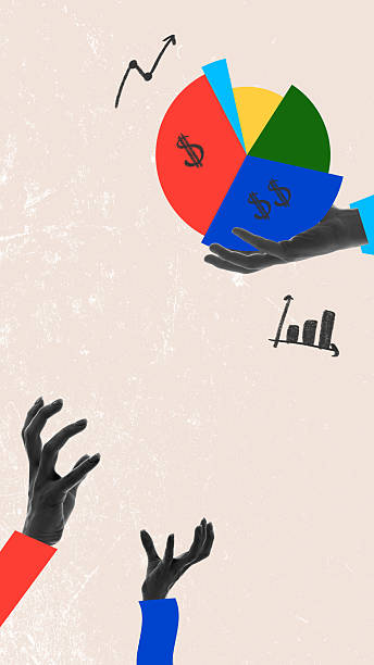 istock Outsider. Hand reaches up toward pie chart without touching symbolizing exclusion from decision-making. Modern conceptual collage 2221043981