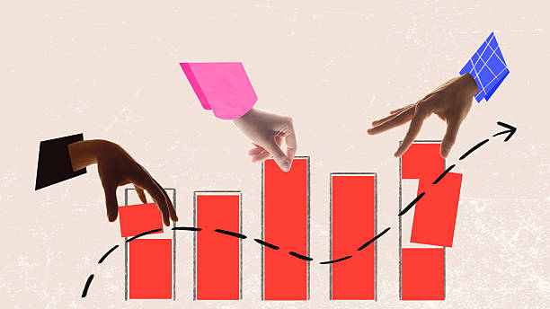 istock Fair Share. Diverse hands in colored sleeves equally divide pie chart symbolizing teamwork, balance and inclusion. Surreal business collage 2221043988