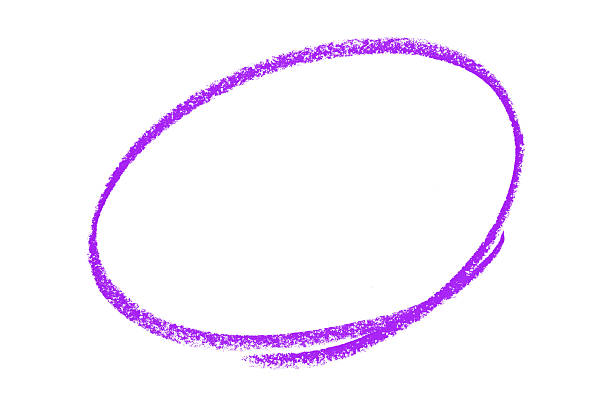Purple pencil highlight circle mark isolated on white background