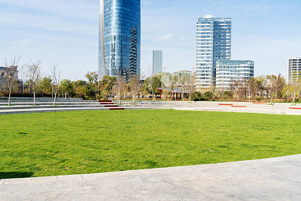 istock city park with modern building background in shanghai 2221049871