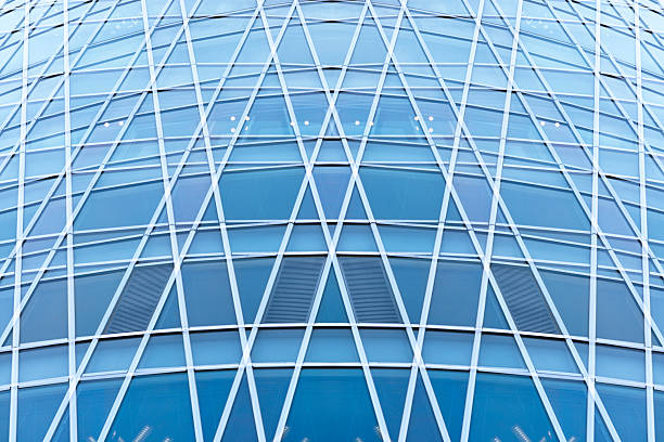 Close-up and abstract background of modern corporate building facade.