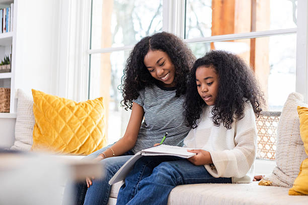 istock Sister Helping Sister with Homework; Family Bonding 2221063191