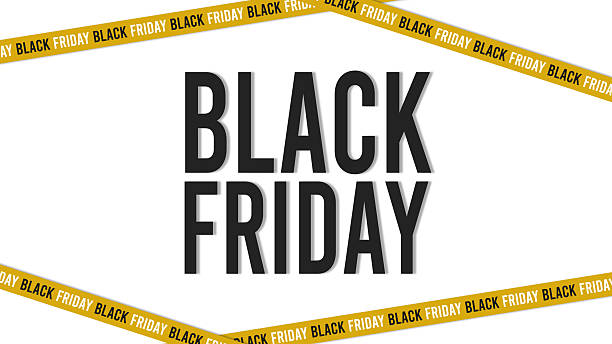 istock lack Friday typography banner.Yellow ribbons for black friday sale on white background.Big sale.Graphic elements.Design template for Black Friday sale. 2221077268