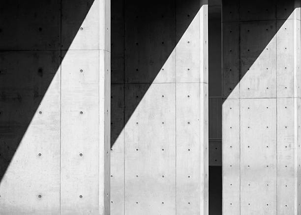 Architecture details Concrete Wall Bias columns Shade Shadow lighting Abstract background