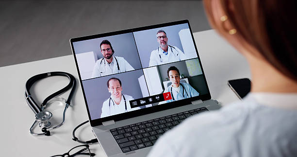 istock Female Doctor Leading Video Conference 2221089887