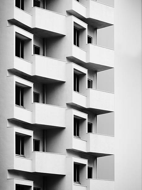 istock Architecture details Building balcony Geometric concrete element 2221090020