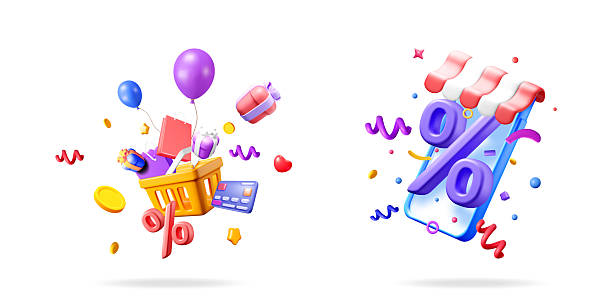 istock Shopping cart with gifts and credit card 2221090923