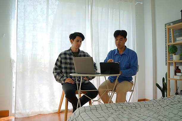 istock Coworkers are working at home. 2221092464