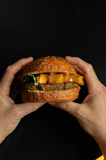 istock Artisanal bao burger with vegetables, meat and fish 2221113268