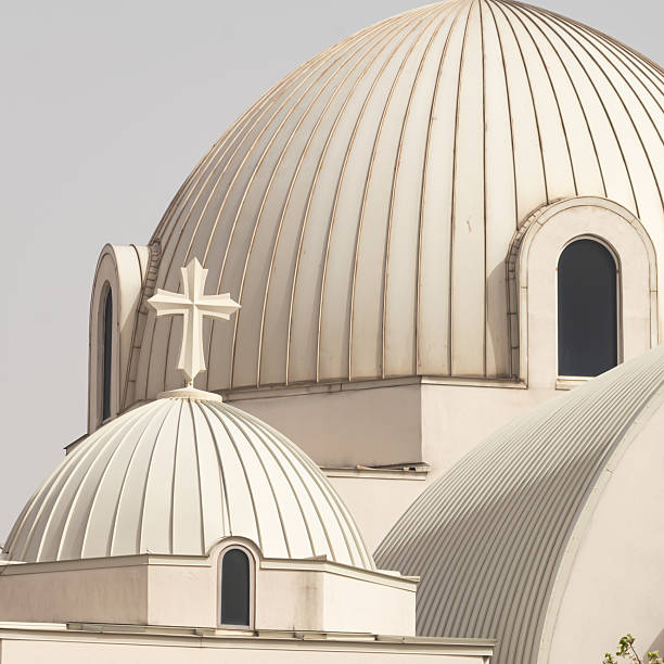 Church domes and crosses.
