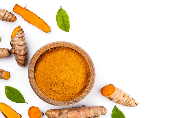 istock Turmeric with its magnificent orange color on a white background 2221138007