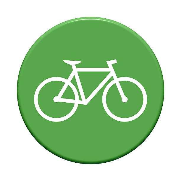 istock Bike Icon on round green Button 2221143415