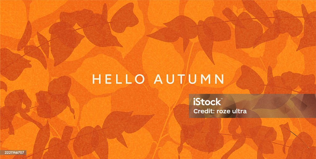 Vector illustration with Overlapping Autumn Leaves on Orange Background for Greeting, Banner or Card Flat autumn foliage background with overlapping orange leaves and dark botanical silhouettes. Warm seasonal pattern in minimalist style. For greeting, banner, wallpaper, card, header. Vector illustration Autumn stock vector Vector illustration with Overlapping Autumn Leaves on Orange Background for Greeting, Banner or Card Flat autumn foliage background with overlapping orange leaves and dark botanical silhouettes. Warm seasonal pattern in minimalist style. For greeting, banner, wallpaper, card, header. Vector illustration Autumn stock vector