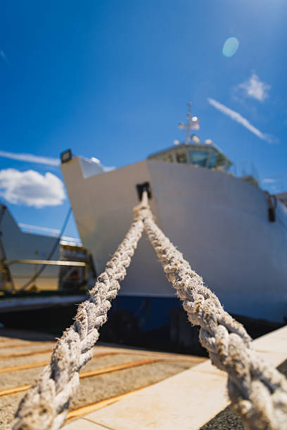 istock Ferry Moored at Port – Marine Detail 2221147143