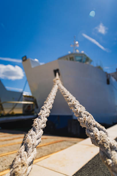 istock Nautical Rope Close-Up with Ferry 2221147144