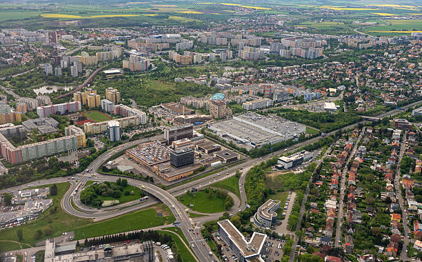 istock Aerial panorama of Prague 13 district under a clear sky. 2221150091