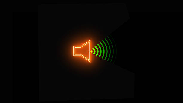 Technology Radio wave  signal frequency sign illustration on black background. Modern Volume Icon.