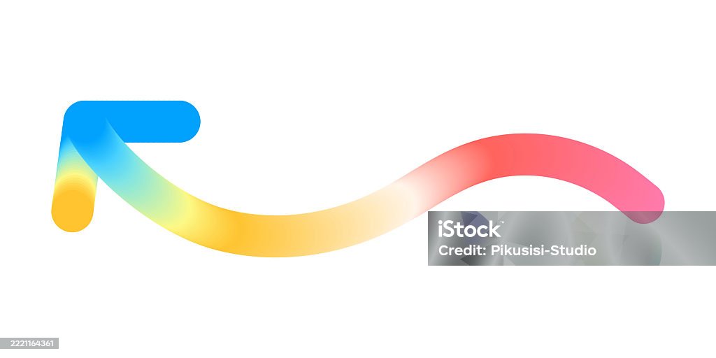 Gradual Color Arrow Gradient Curved Arrow With Colorful Flow Stock Illustration - Download ...
