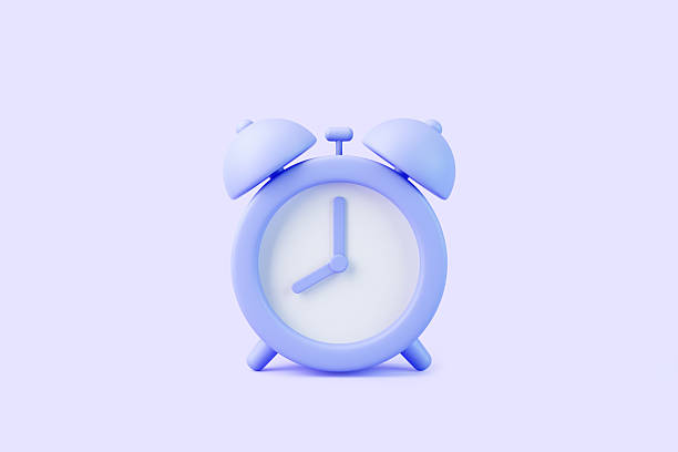 istock Minimalist blue alarm clock on pastel background 2221166251