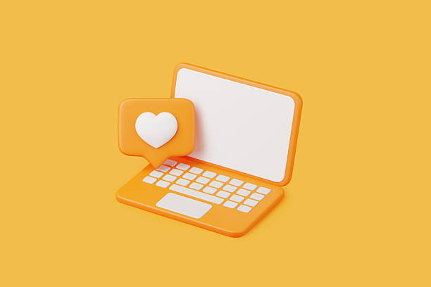 istock 3D Laptop with Heart Icon for Social Media 2221166362