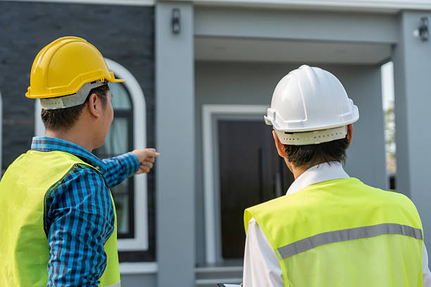 istock Engineers team use checklist and check the blueprint on site. Contractor and inspector inspection construction during project.civil Forman check quality assurance. Audit, inspect, quality control. 2221167489