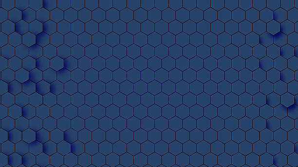 istock Technology concept. Hexagonal abstract metal background. 3D Hexagonal dark blue navy background texture 2221171187