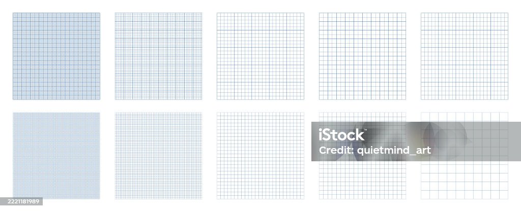 Graph Paper With Design Set Of Ten Different Graph Paper Design Seamless Patterns With Editable ...
