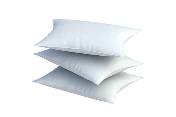 istock Stack of pillows isolated on white background. Contemporary cushion. 3d render 2221182288