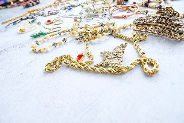 Costume Jewelry On A Neutral Background