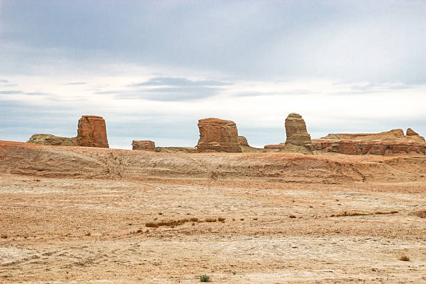 istock Xinjiang, Devil City, Danxia landform, Yadan landform, Gobi, desert, dry, canyon 2221189606