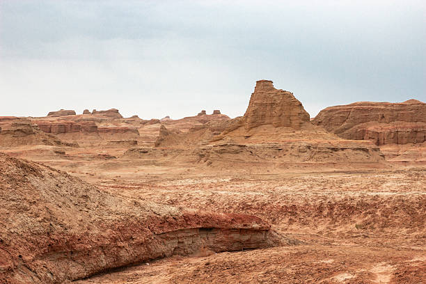 istock Xinjiang, Devil City, Danxia landform, Yadan landform, Gobi, desert, dry, canyon 2221189701