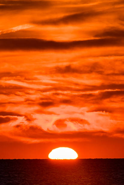 Sunrise over the Chesapeake Bay horizon, in southern Maryland
