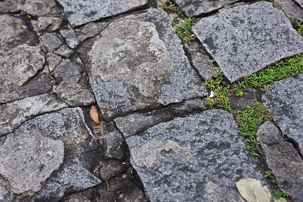 istock Texture of a street pavement with square and rectangular stones. Geometric pattern. Background. Abstract. Copy space. 2221200232