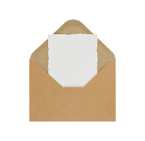 istock Envelope. Kraft paper with blank card isolated on white background. Copy space. Stock photo. 2221204040