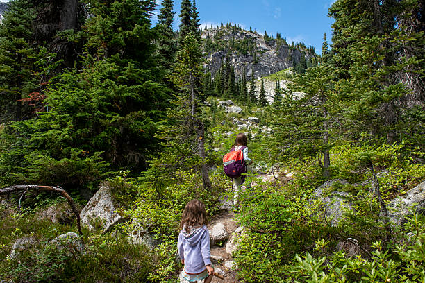 istock Young girls hike in alpine 2221214993