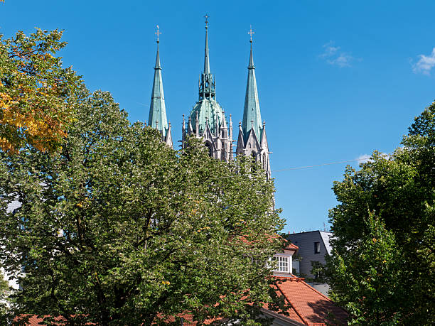 Stunning View of Cathedral Spires Amidst Greenery