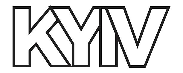 istock Kyiv in the Ukraine emblem. The design features a geometric style, vector illustration with bold typography in a modern font. The graphic slogan lettering. 2221219824