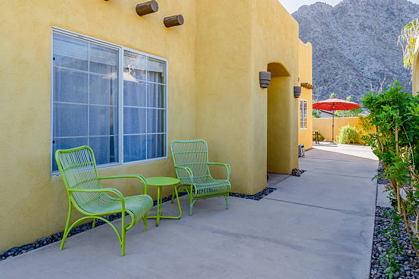istock Adobe southwest pueblo style architecture home courtyard patio set 2221220426