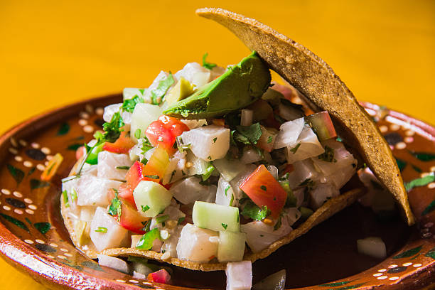 istock Refreshing Ceviche Tostada with Colorful Vegetables 2221231297
