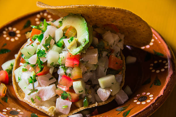 istock Satisfying Ceviche Tostada with Avocado and Veggies 2221231305