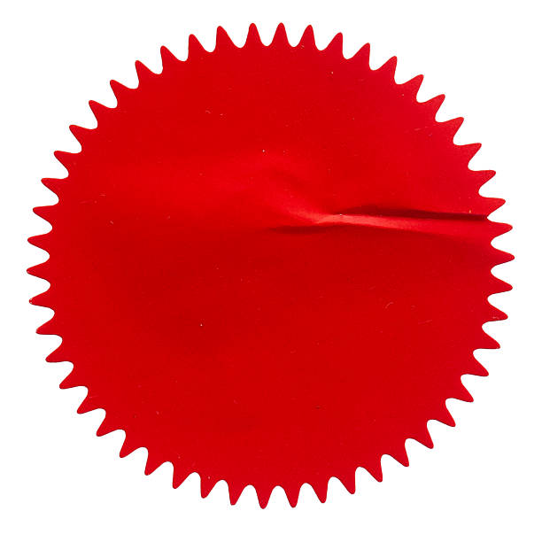 istock red common seal sticker label isolated on white background. 2221233289